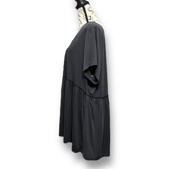 Torrid Gray Babydoll Peplum Top Empire Waist Flowy Casual Whimsigoth Romantic 3X - Picture 6 of 10